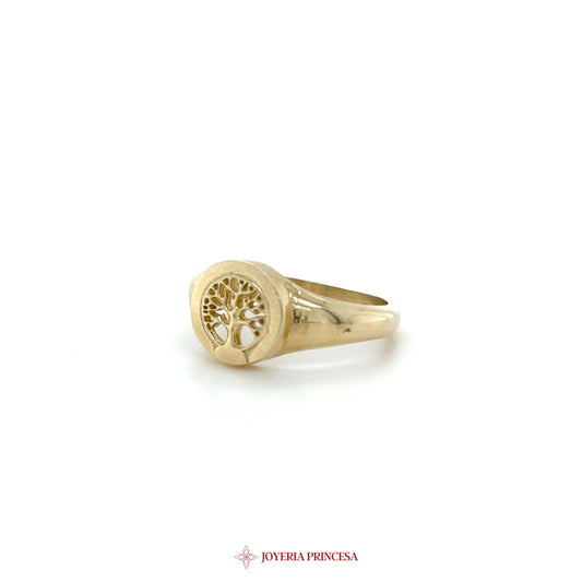 10K Gold Tree of Life Ring with Simulated Stones
