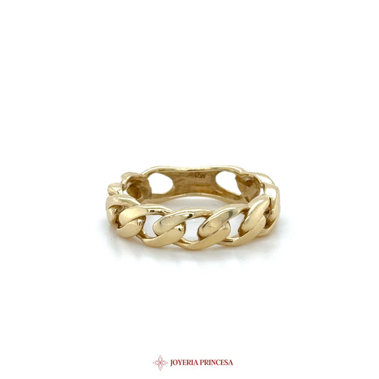 14K Gold Chain Link Band Ring