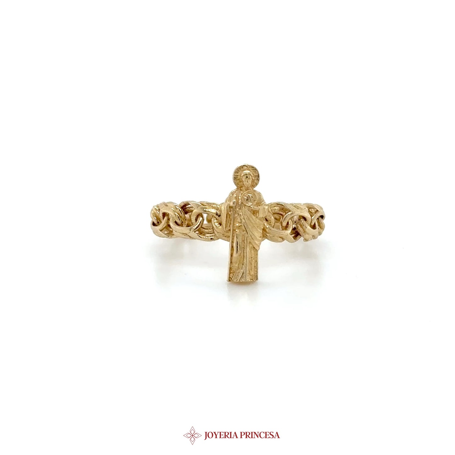 14K Gold Religious Motif Ring with Intricate Design
