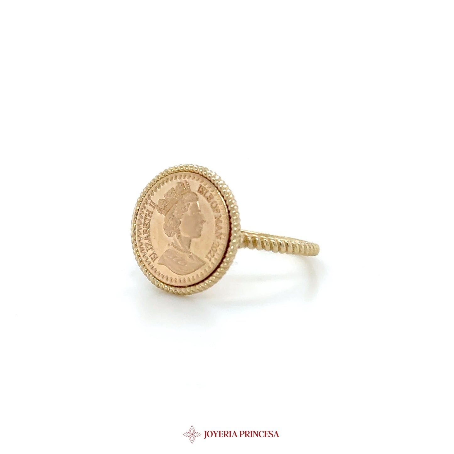 14K Gold Coin Motif Ring (UN-1408)