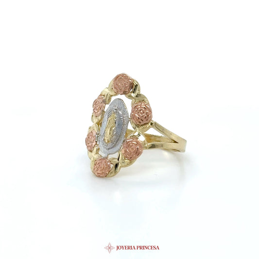 14K Gold and Rose Gold Virgin Mary Ring