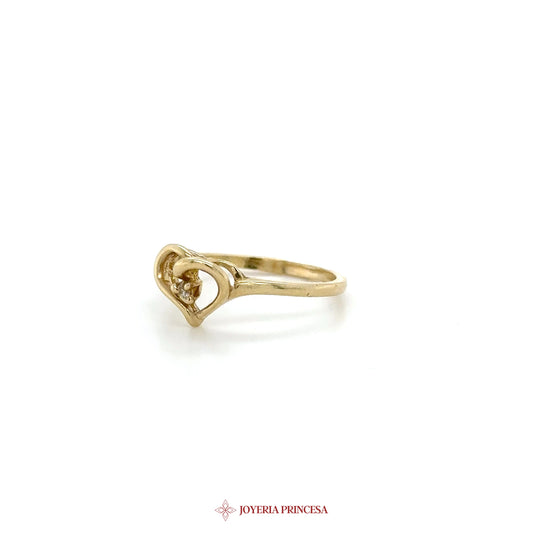 14K Gold Heart Motif Ring (UN-1435)