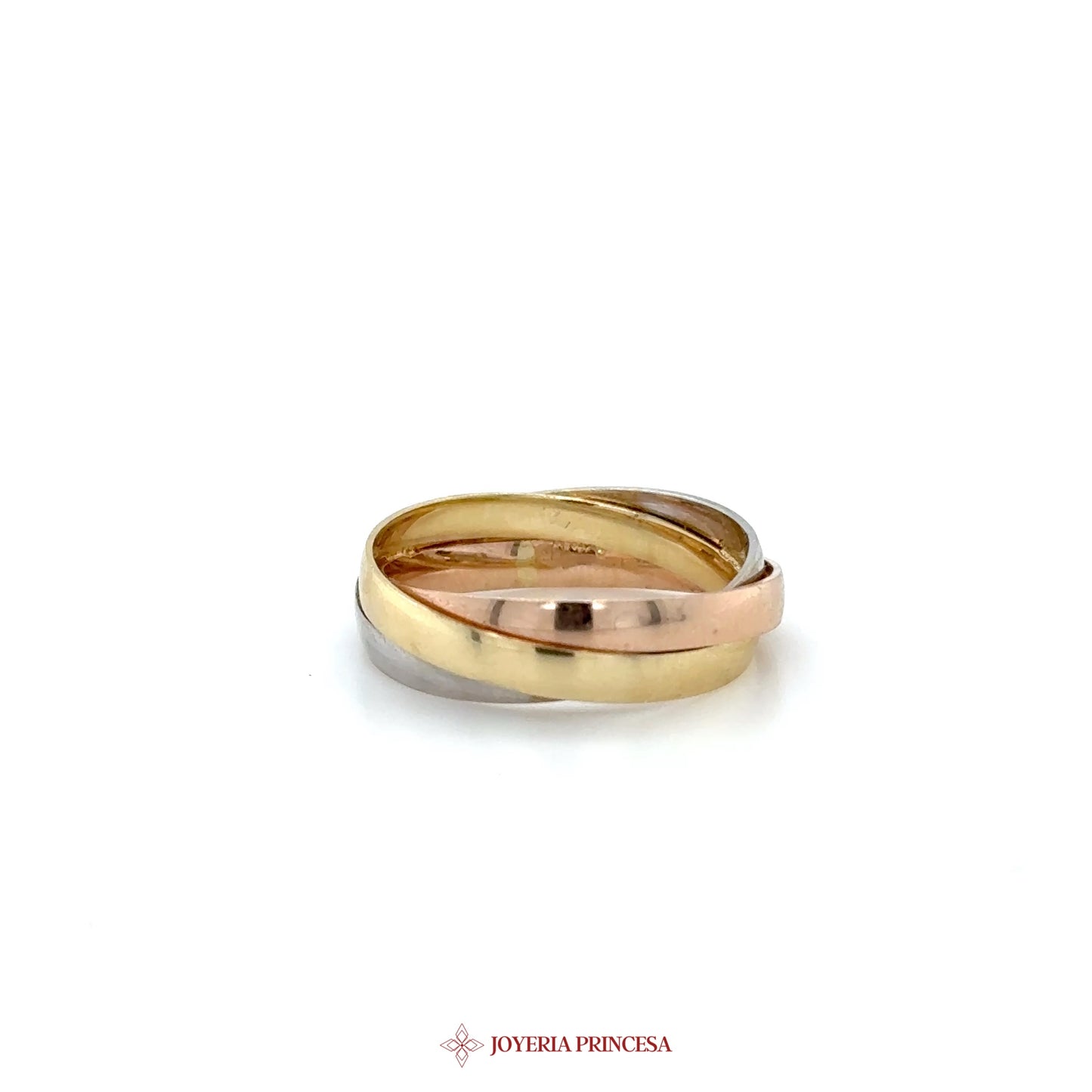 14K Tri-Color Gold Intertwined Band Ring