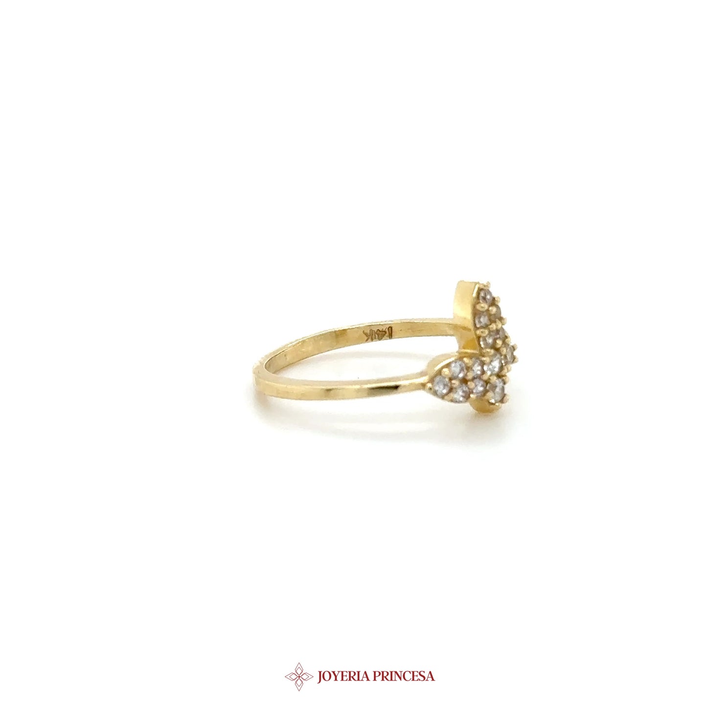 14K Gold Butterfly Ring with Simulated Stones
