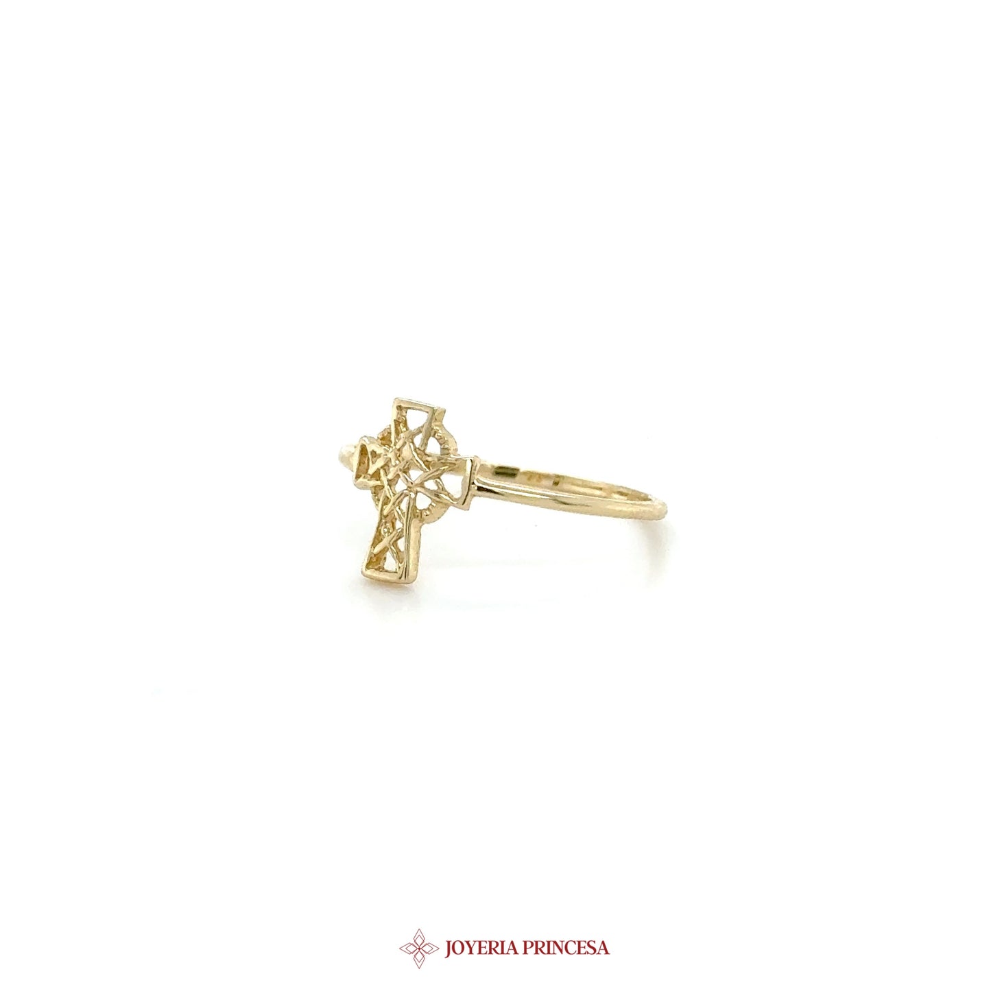 14K Gold Cross Motif Ring