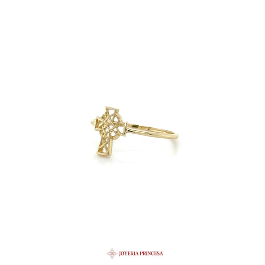 14K Gold Cross Motif Ring