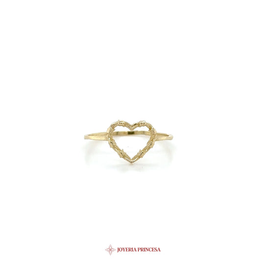 14K Gold Heart Shaped Ring