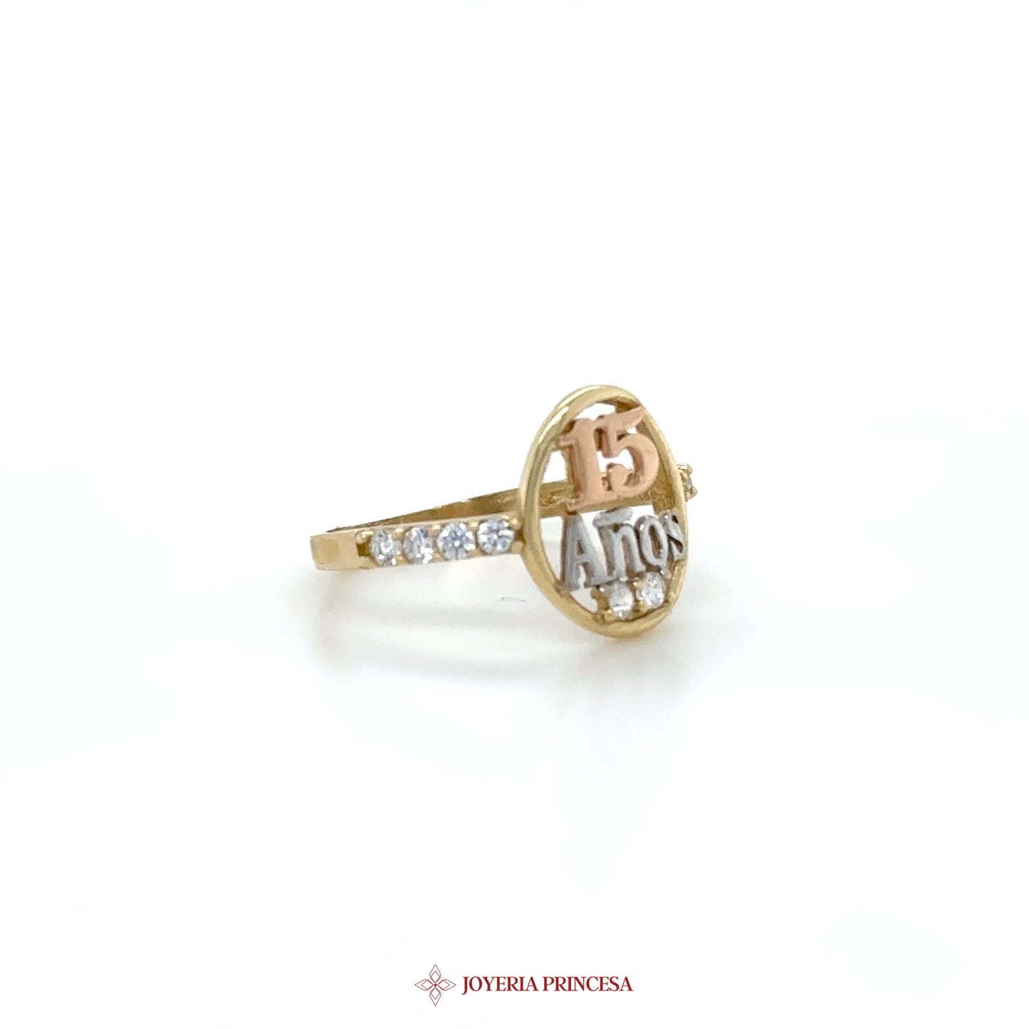 14K Gold 15 Años Ring with CZ Stones (UN-1505)