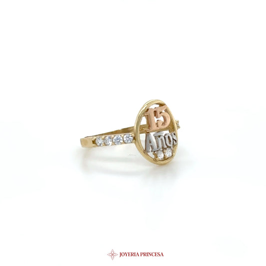 14K Gold 15 Años Ring with CZ Stones (UN-1505)