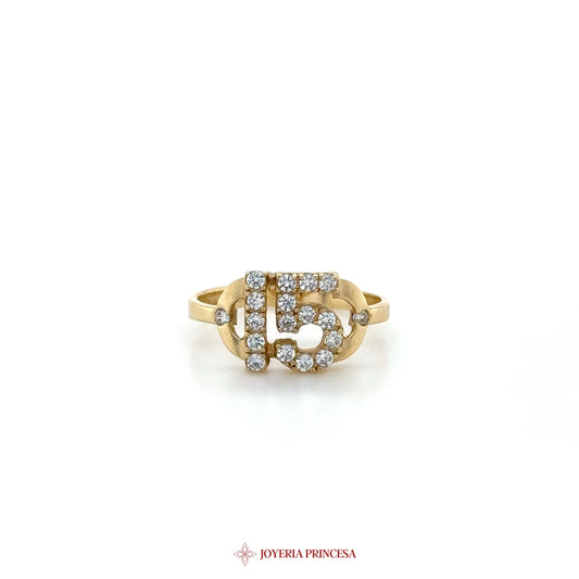 14K Gold Vintage Cluster Ring with Simulated Diamonds