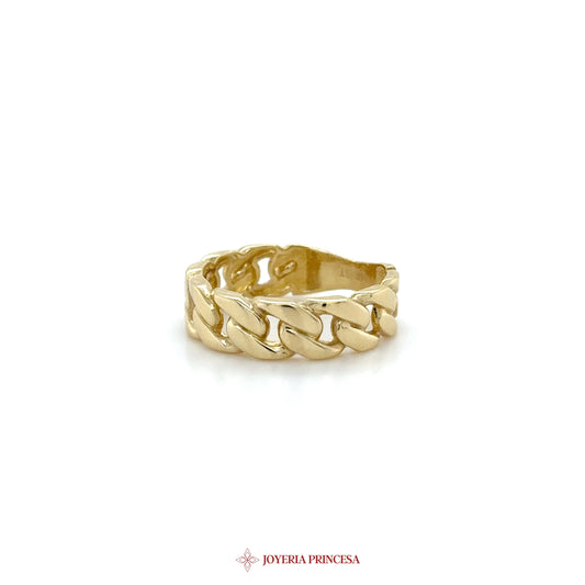 14K Yellow Gold Curb Link Band Ring