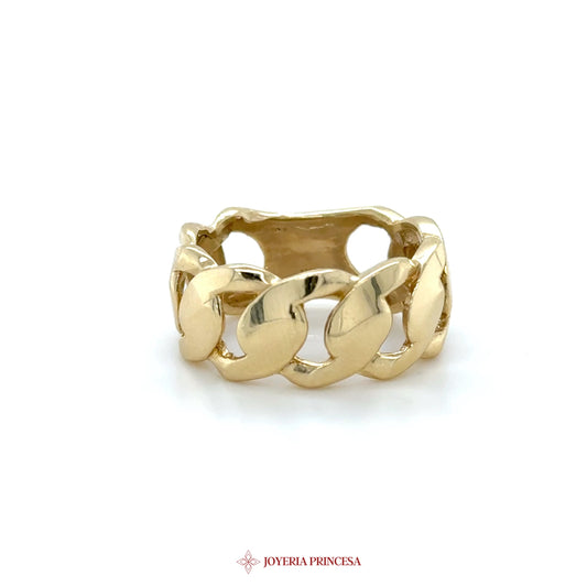 14K Yellow Gold Chain Link Design Ring