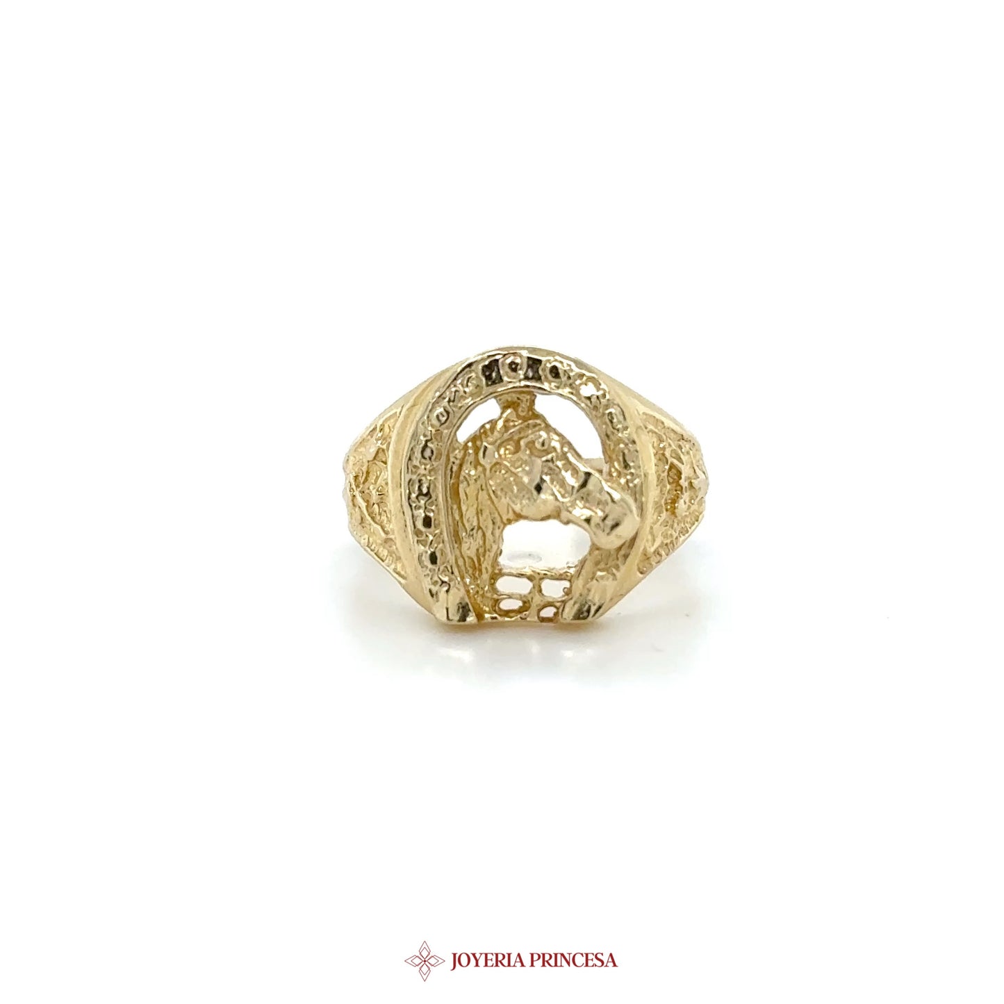 14K Gold Lion Head Signet Ring