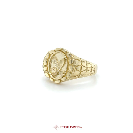 10K Gold Eagle Motif Signet Ring