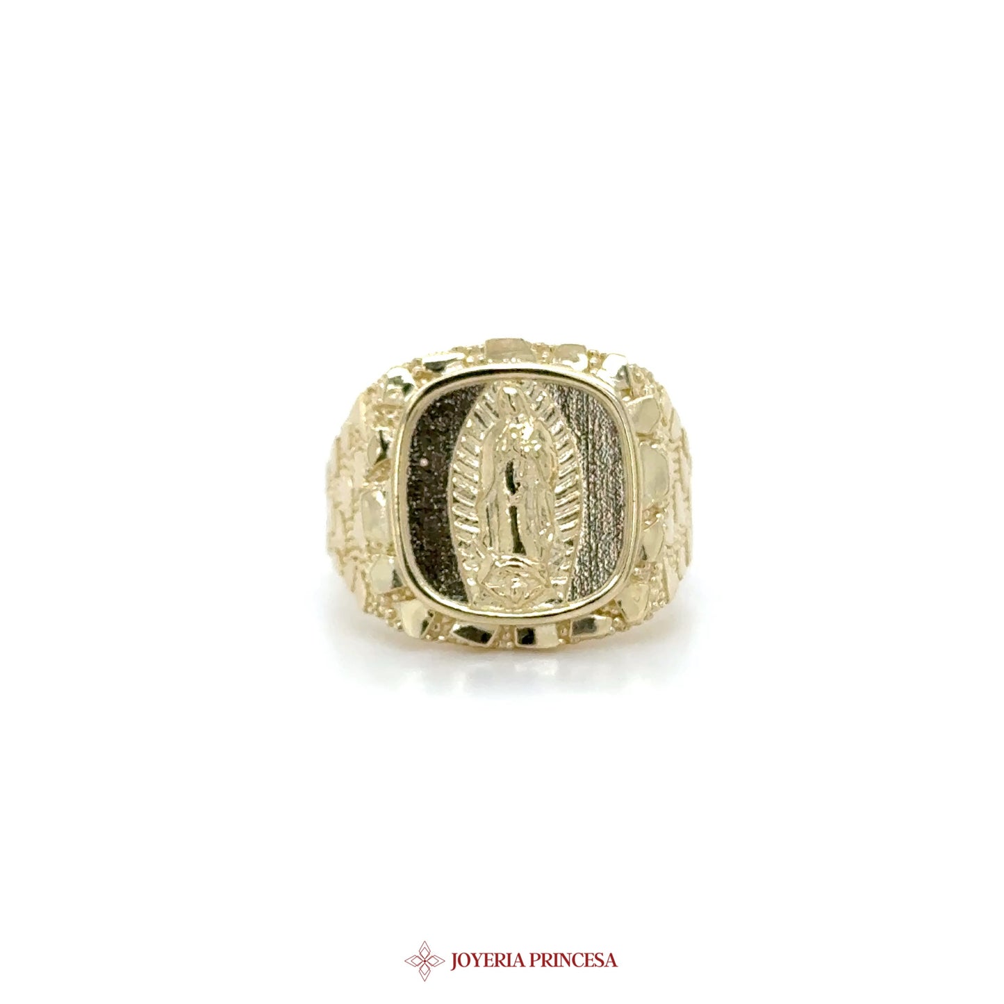 10K Gold Signet Ring with Intricate Motif