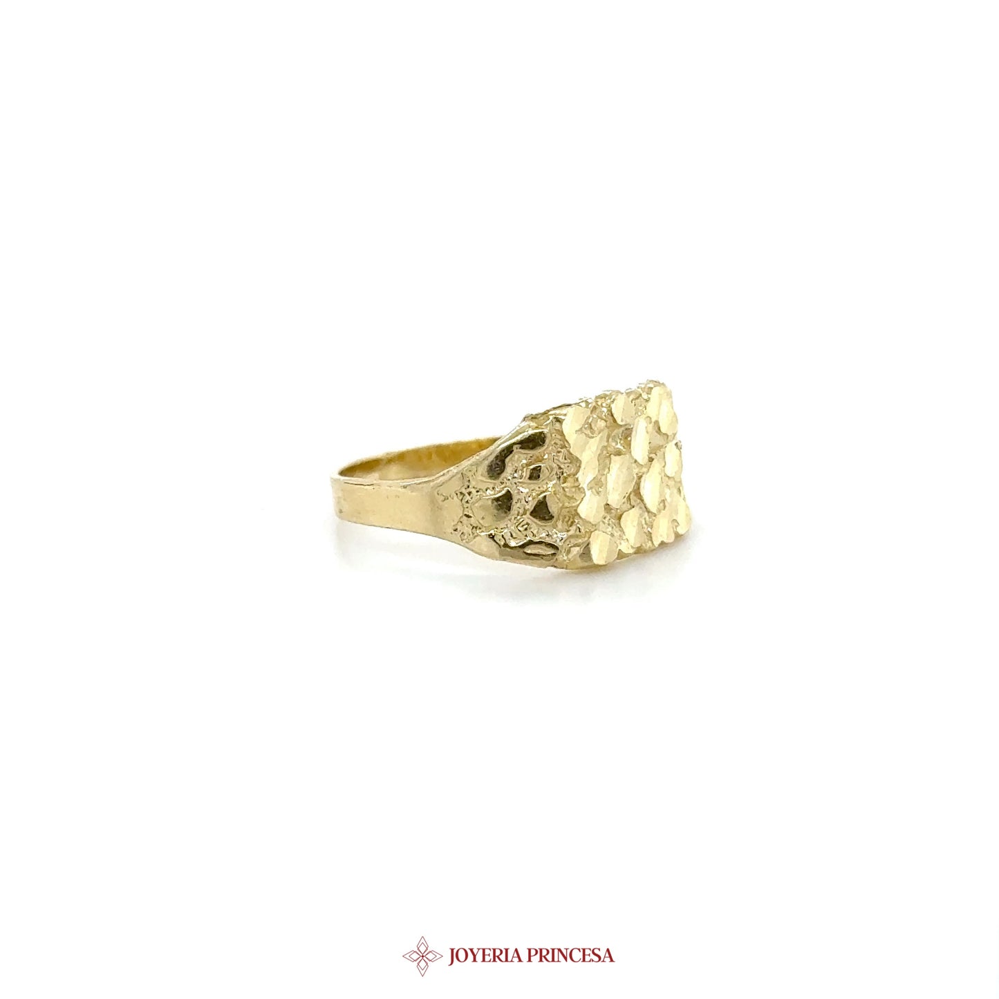 10K Yellow Gold Textured Statement Ring