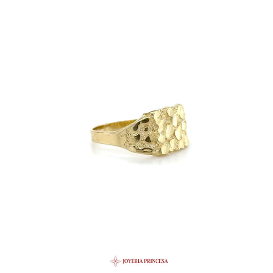 10K Yellow Gold Textured Statement Ring