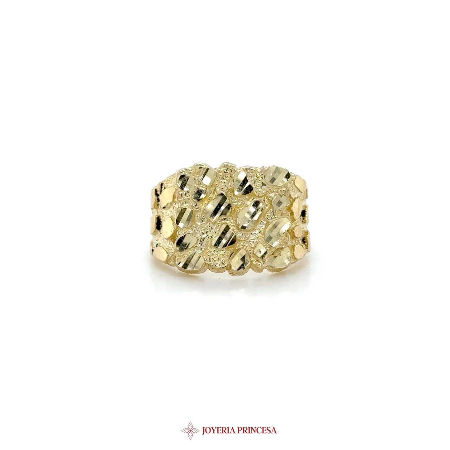 10K Yellow Gold Textured Statement Ring (UN-1686)
