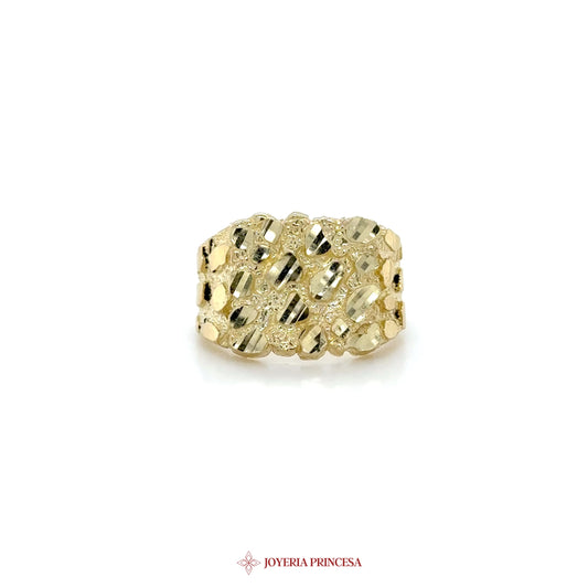 10K Yellow Gold Textured Statement Ring (UN-1686)