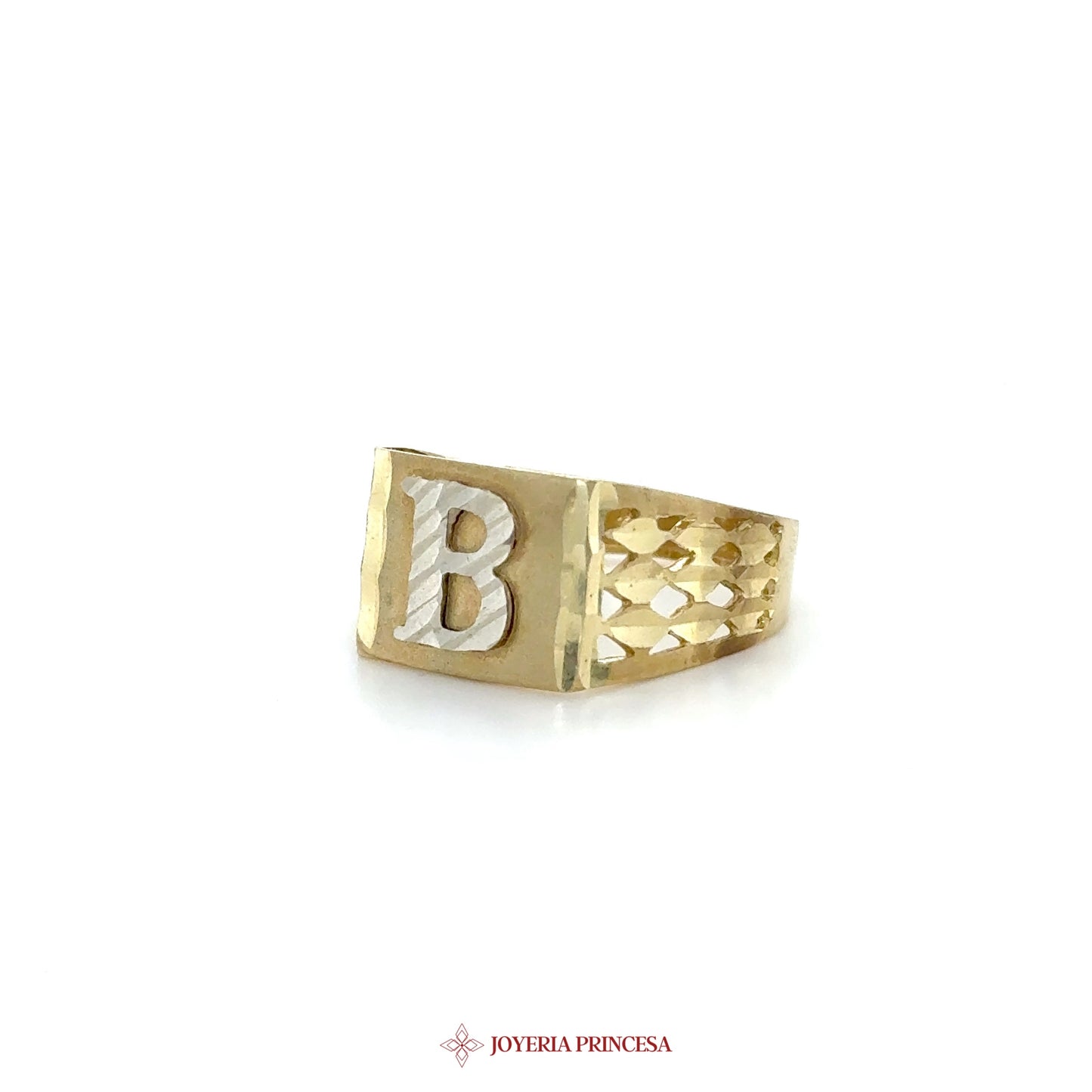 10K Yellow Gold Initial 'B' Signet Ring