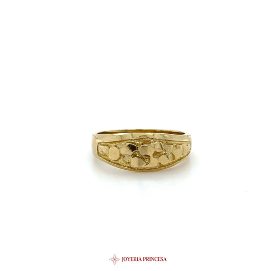 10K Yellow Gold Floral Motif Band Ring