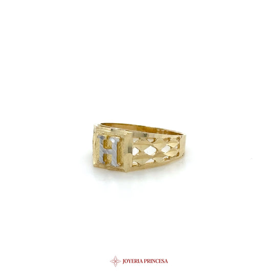 10K Gold Elegant Rectangular Stone Ring