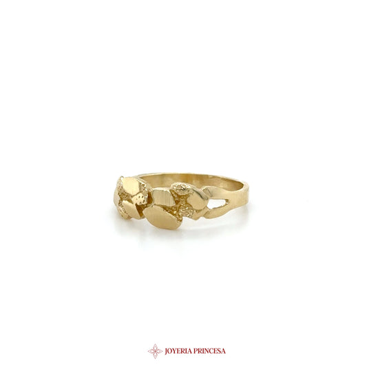 10K Gold Floral Design Ring with Cubic Zirconia