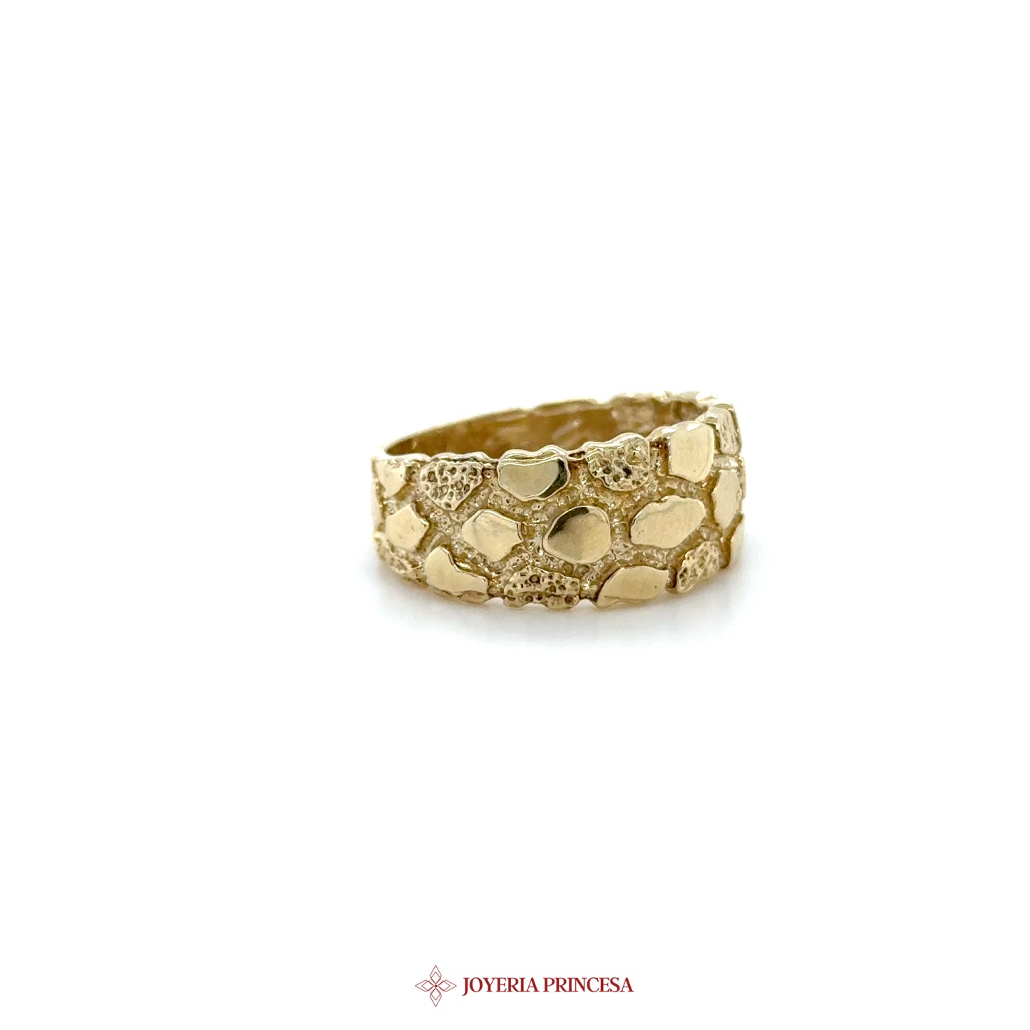 10K Gold Textured Nugget Band Ring