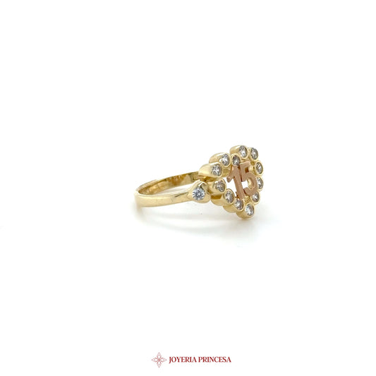 14K Gold Quinceanera Ring with Zirconia Accents (UN-1741)