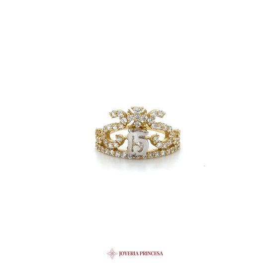 14K Gold Quinceanera Ring with Zirconia Stones (UN-1750)