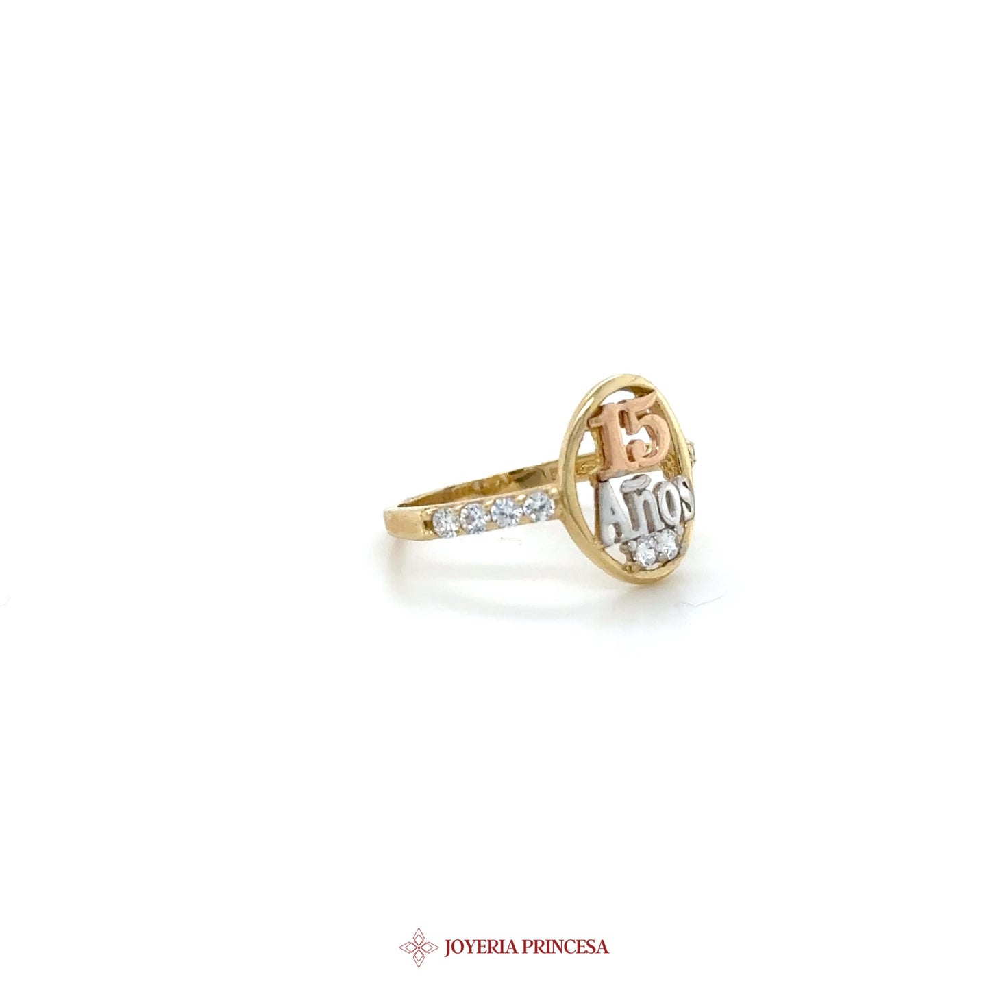 14K Gold Quinceañera Ring with Zirconia Stones (UN-1754)