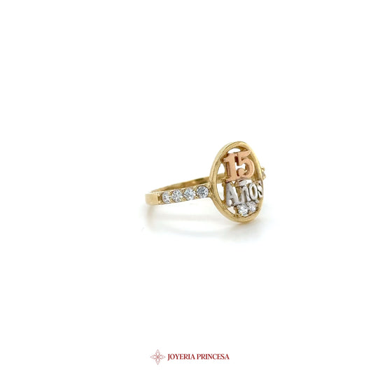 14K Gold Quinceañera Ring with Zirconia Stones (UN-1756)