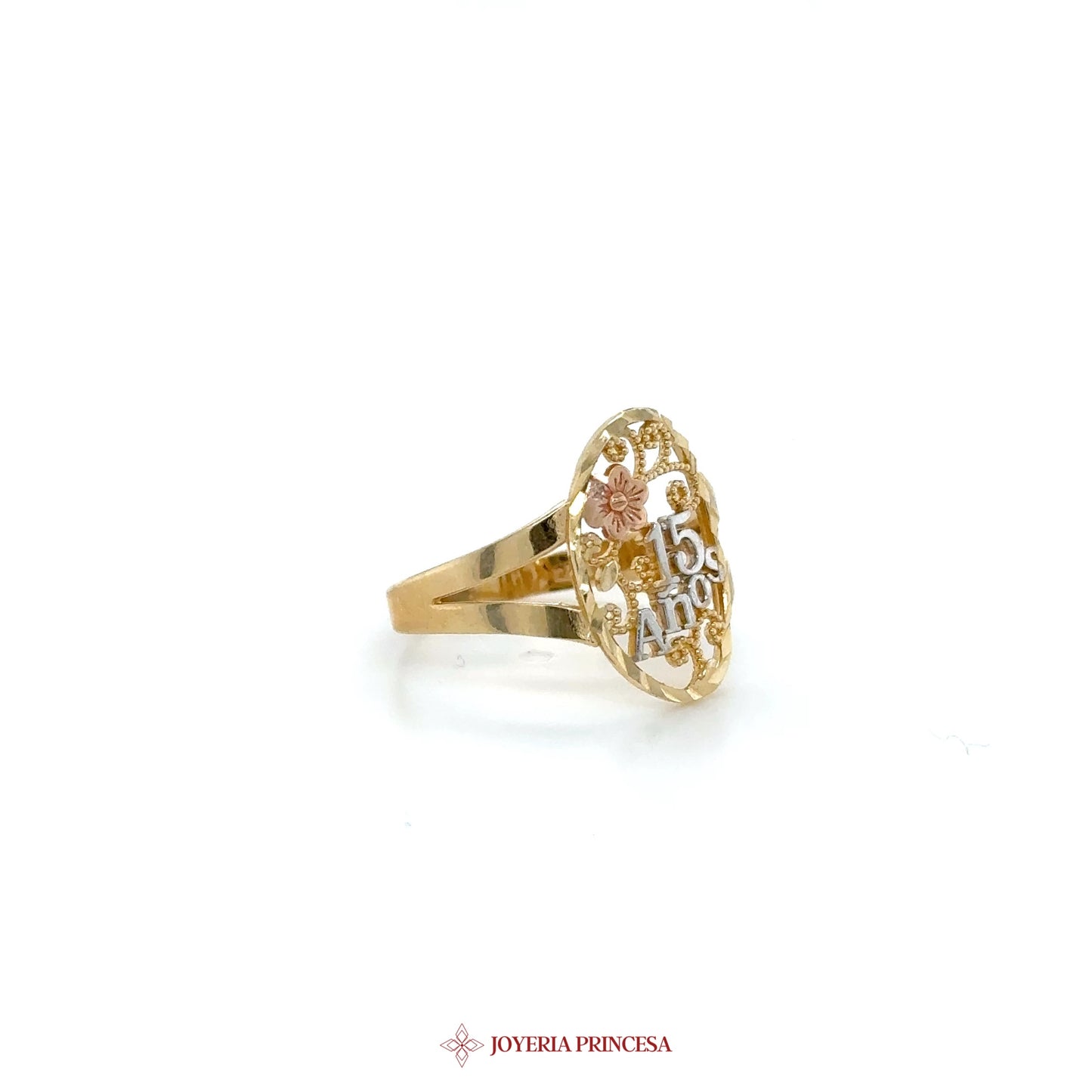 14K Gold Quinceañera Ring with Zirconia Number 15