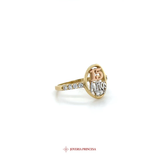 14K Gold Quinceañera Ring with Zirconia Stones (UN-1778)