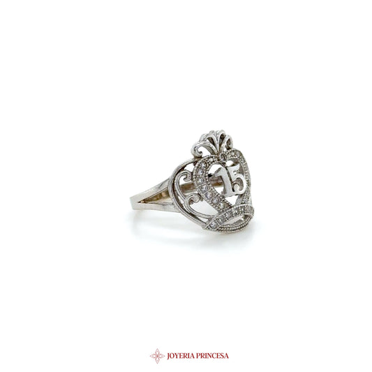14K Crown Quinceanera Ring with Zirconias