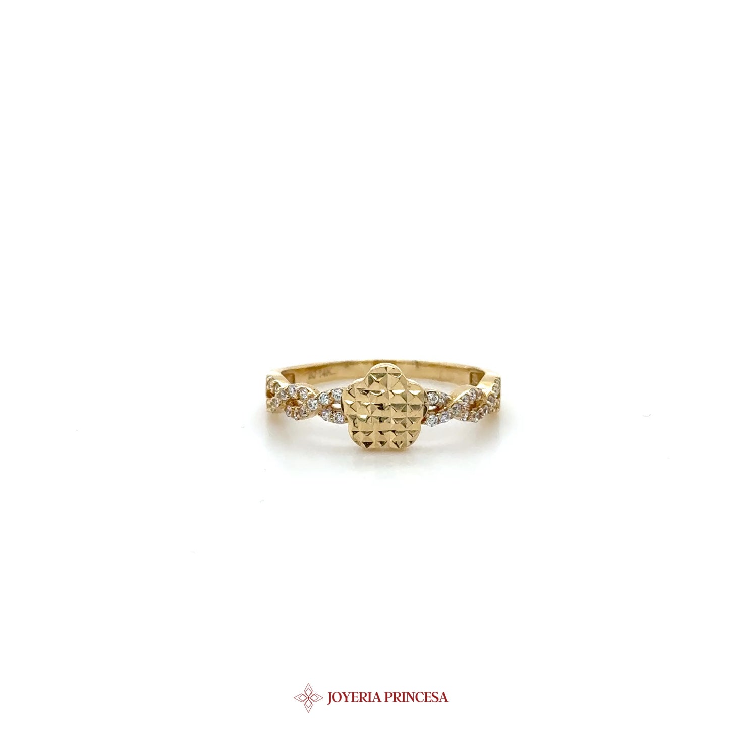 14K Gold Ring with Zirconia Accent