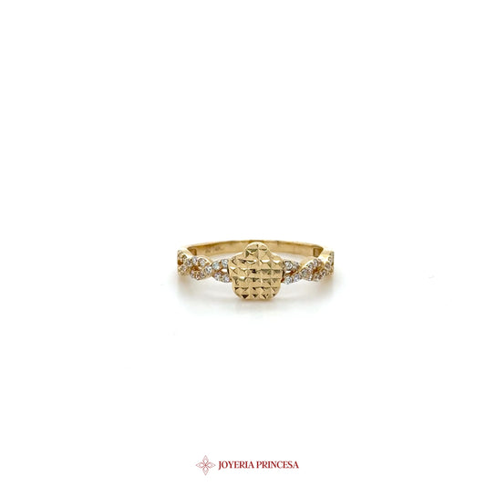 14K Gold Ring with Zirconia Accent