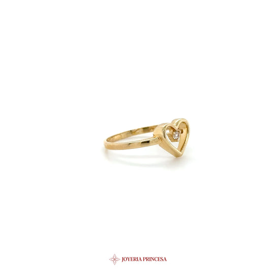 14K Heart-Shaped Zirconia Ring