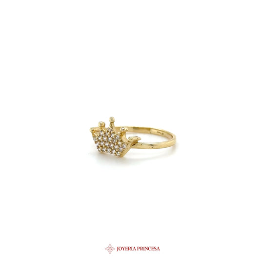 14K Gold Crown Ring with Zirconias