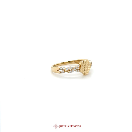 14K Yellow Gold Ring with Zirconias (UN-1832)