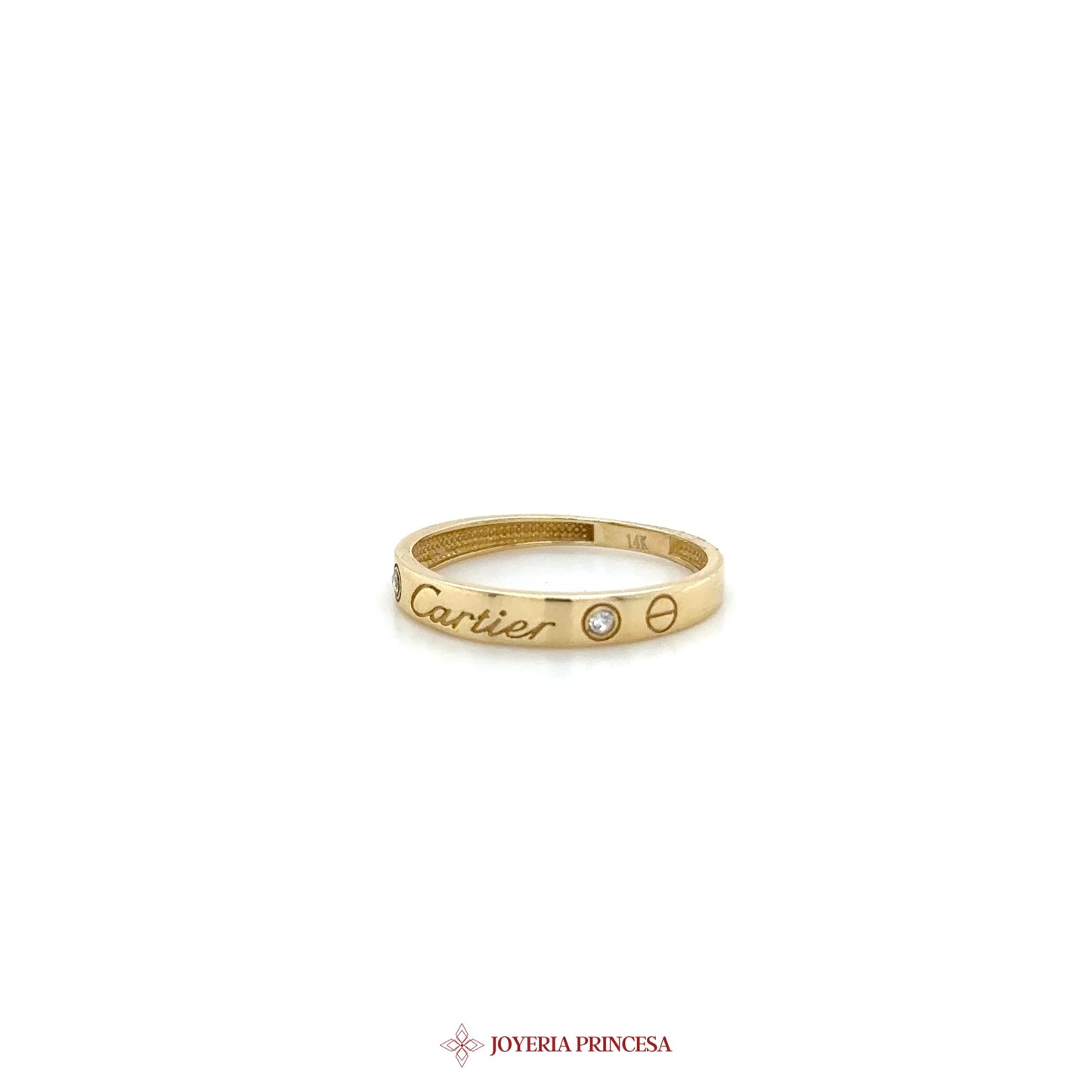 14K Gold Inspired Minimalist Ring with Zirconia