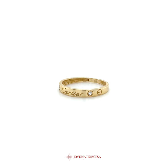 14K Gold Inspired Minimalist Ring with Zirconia