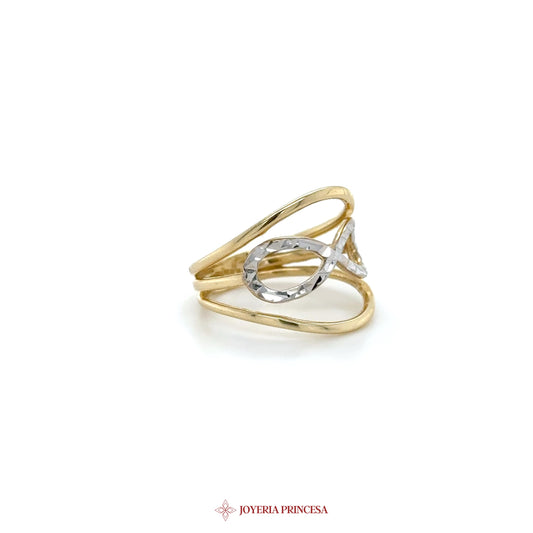 14K Gold Infinity Design Ring with Zirconia