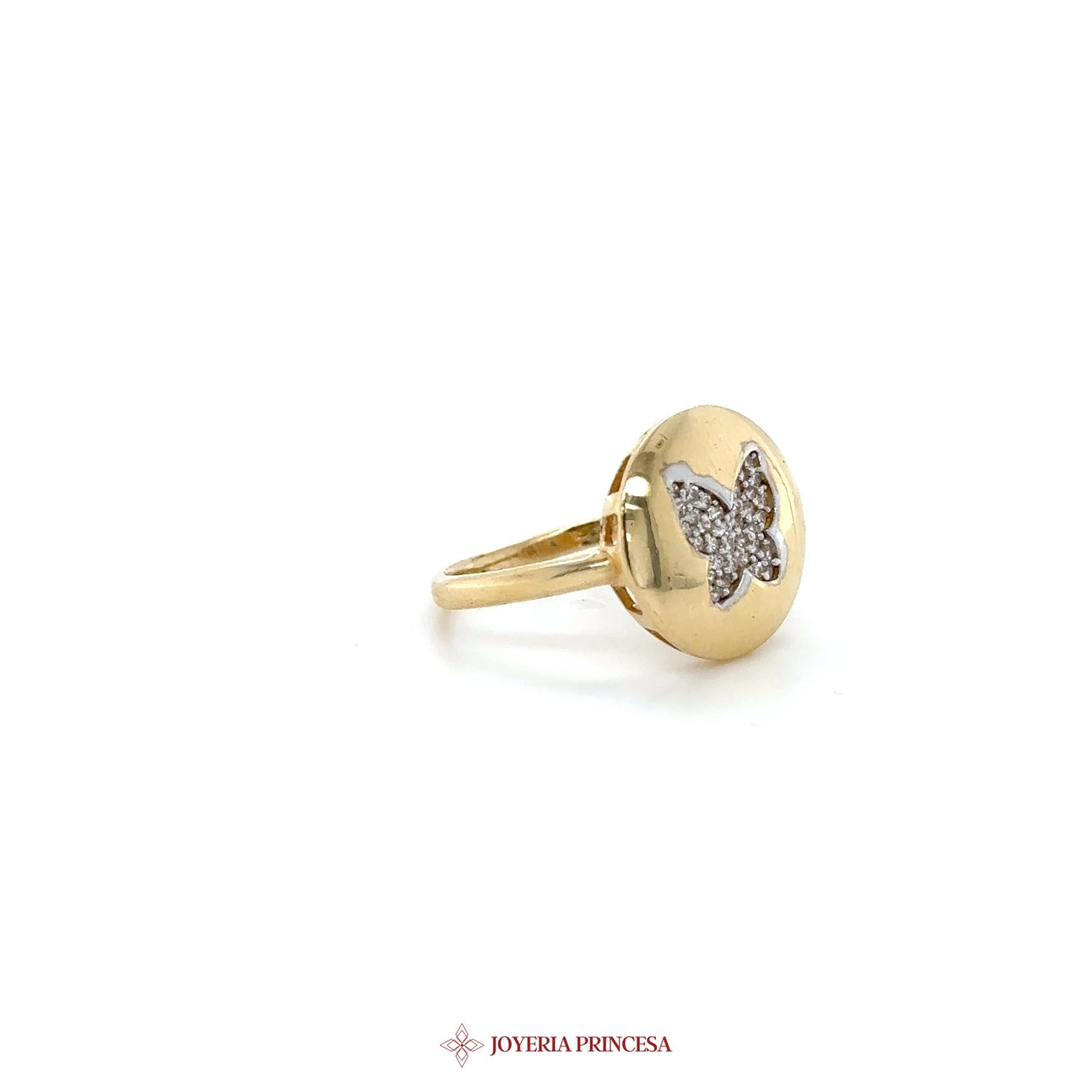 14K Gold Butterfly Stud Earrings with Zirconias