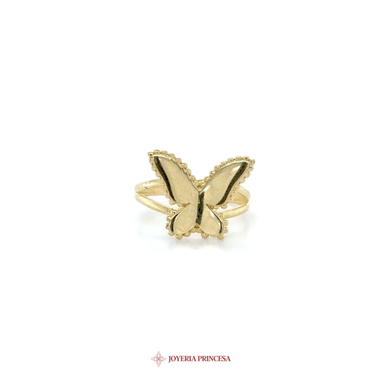 14K Gold Pavé Butterfly Open Ring