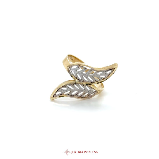 14K Gold Leaf Motif Adjustable Ring