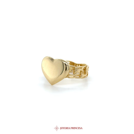 14K Gold Heart Motif Ring with Cut-Out Design