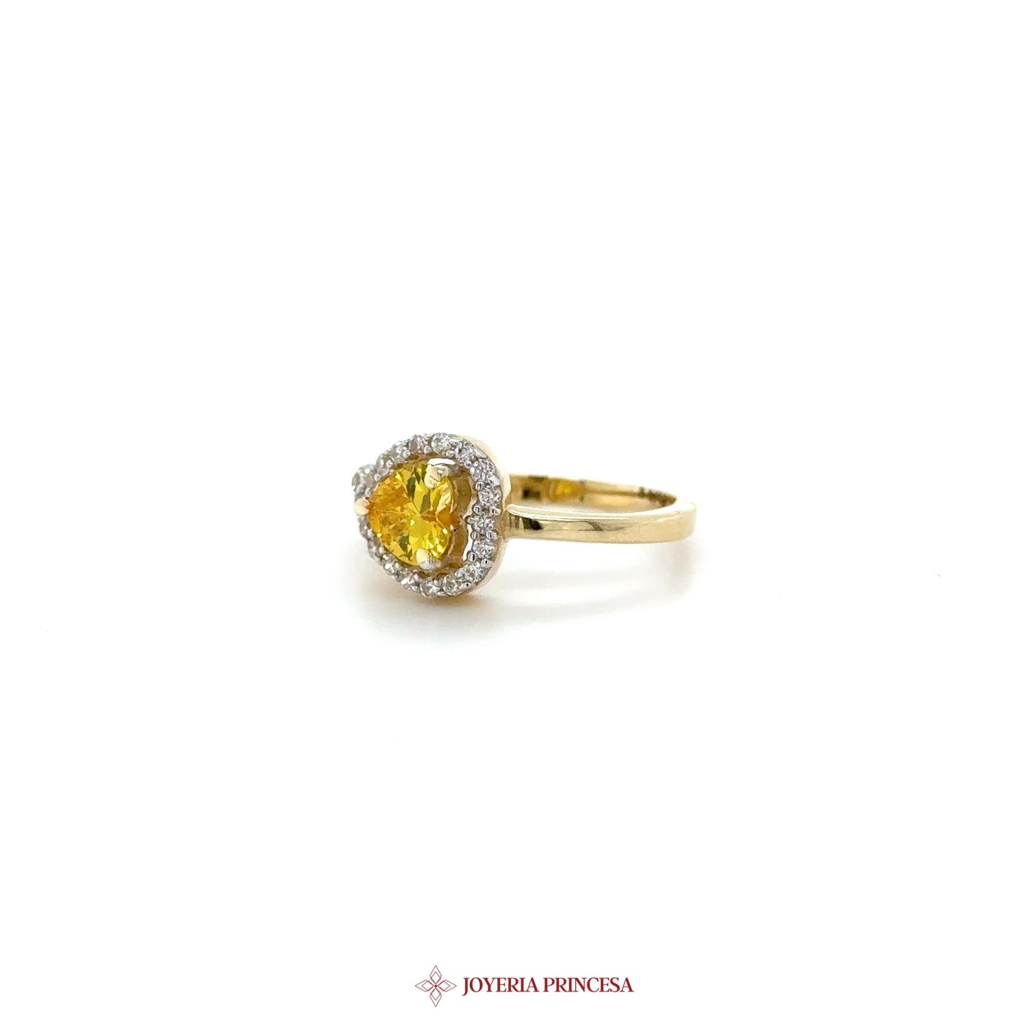 14K Yellow Gold Pear-Shaped Yellow Zirconia Ring