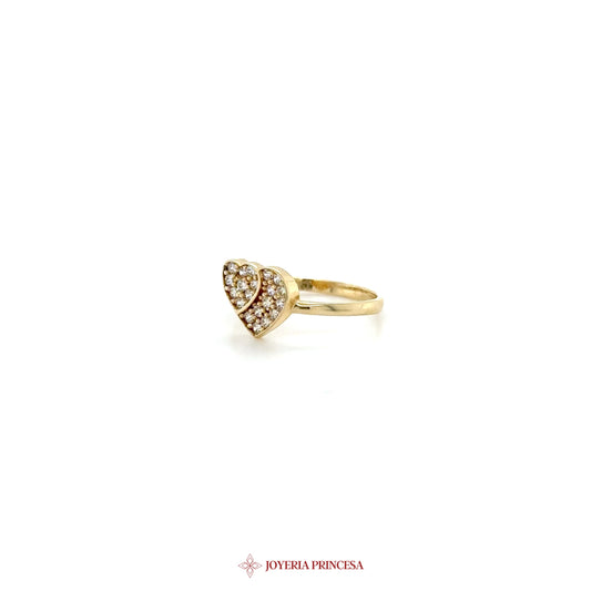 14K Heart-Shaped Zirconia Ring (UN-1870)
