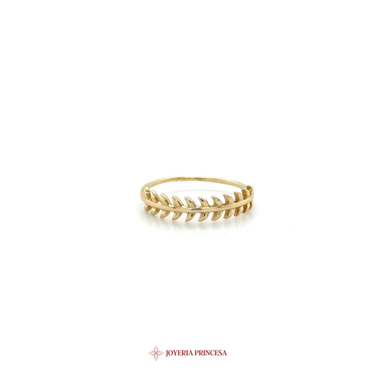 14K Gold Leaf Motif Ring